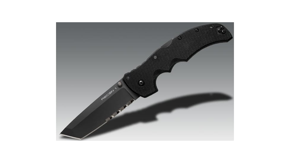 Cold Steel Recon 1, Black G-10 Handle, Black Tanto Bl, Combo 27TLTH