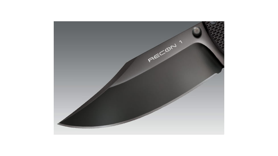 Cold Steel Recon 1 Folding Knife, 4in Clip Point Plain Carpenters CTS-XHP Alloy w/ DLC Coating, Black G10 Handle, CS-27TLCC