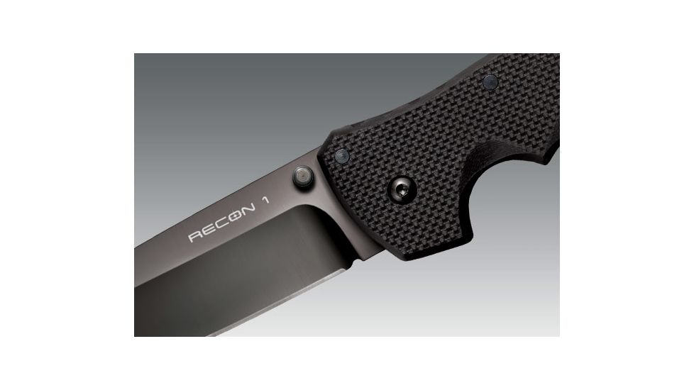 Cold Steel Recon 1 Folding Knife, 4in Tanto Plain Carpenters S35VN Alloy w/ DLC Coating, Black G10 Handle, CS-27TLCT