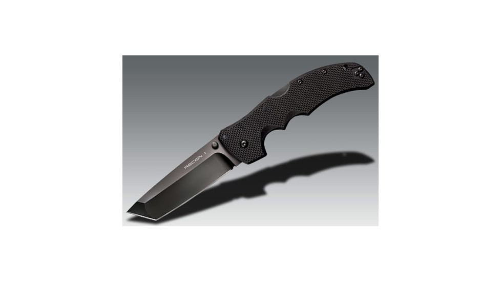Cold Steel Recon 1 Folding Knife, 4in Tanto Plain Carpenters S35VN Alloy w/ DLC Coating, Black G10 Handle, CS-27TLCT