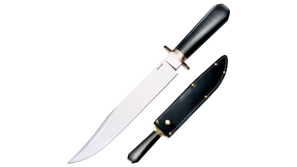 Cold Steel San Mai Laredo Bowie, Black Linen Micarta Handle, Fixed Blade, Plain Edge, CS-16CCB