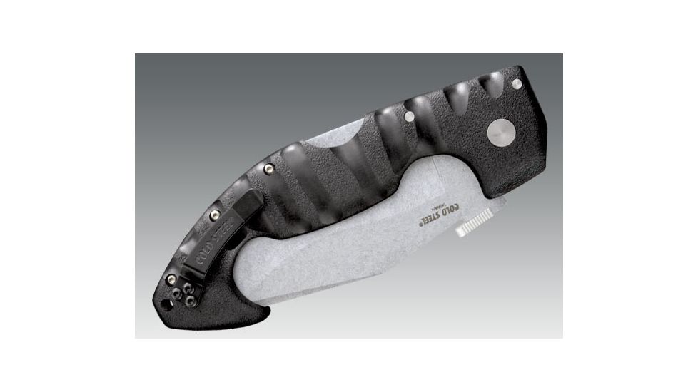 Cold Steel Spartan Folding Knife, 4.5in Hollow Plain Carpenter AUS 10A, Black Griv-Ex Handle, CS-21ST