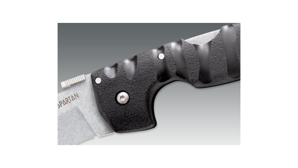 Cold Steel Spartan Folding Knife, 4.5in Hollow Plain Carpenter AUS 10A, Black Griv-Ex Handle, CS-21ST