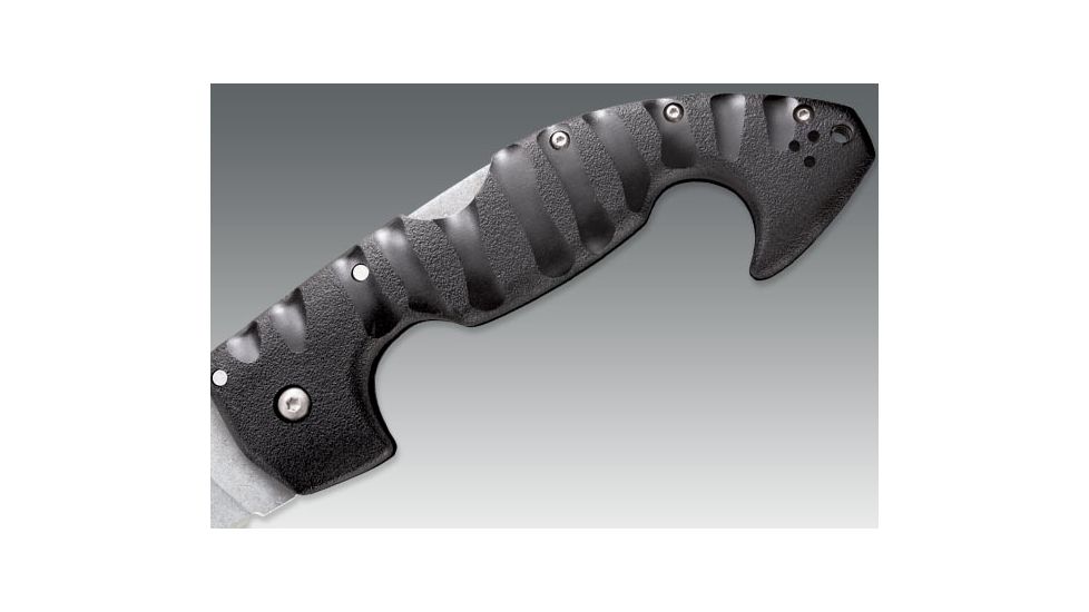 Cold Steel Spartan Folding Knife, 4.5in Hollow Plain Carpenter AUS 10A, Black Griv-Ex Handle, CS-21ST