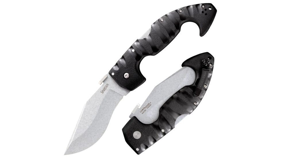 Cold Steel SpartanClip Point Folding Knife, 4.5in , AUS10A,  Black Griv-Ex Handle, CS-21ST