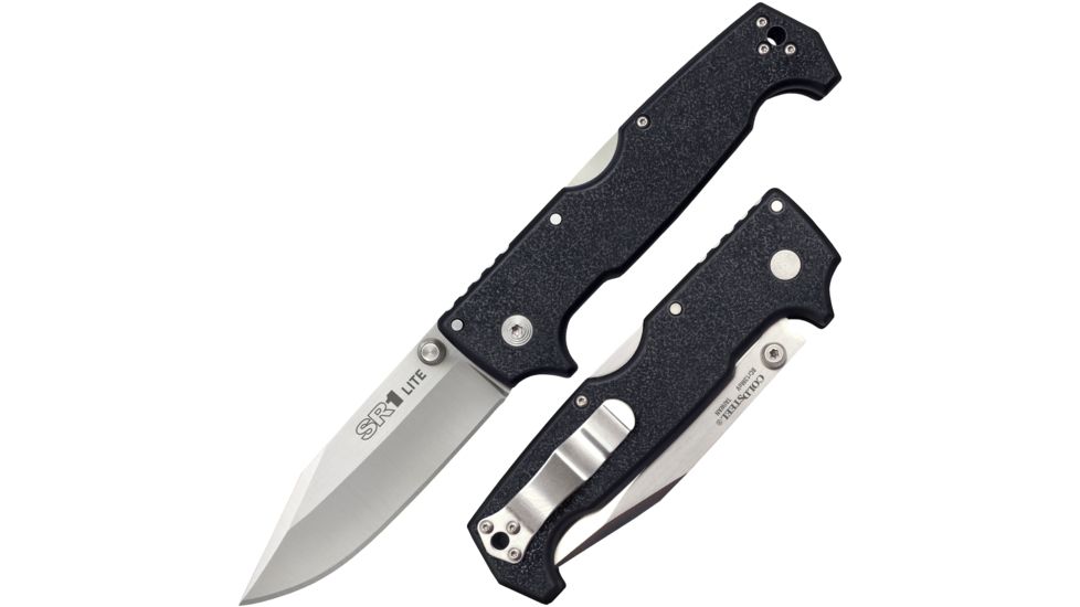 Cold Steel SR1 Lite Folding Knife, 4in, 8Cr13MoV Steel Blade, Black, G-10 Griv-Ex Handle, CS-62K1