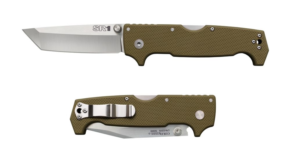 Cold Steel SR1 Tanto Point 9 3/8in Folding Knife, OD Green, CS-62LA