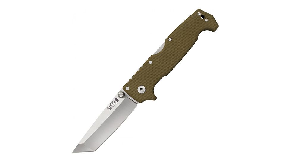 Cold Steel SR1 Tanto Point 9 3/8in Folding Knife, OD Green, CS-62LA