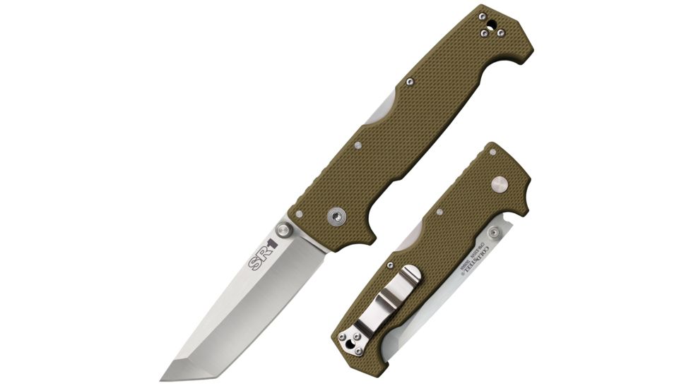 Cold Steel SR1 Tanto Point 9 3/8in Folding Knife, OD Green, CS-62LA