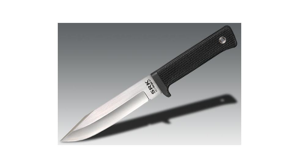 Cold Steel Survival Rescue Fixed Blade Knife, Black Kraton Handle, Plain, CS-38CSM