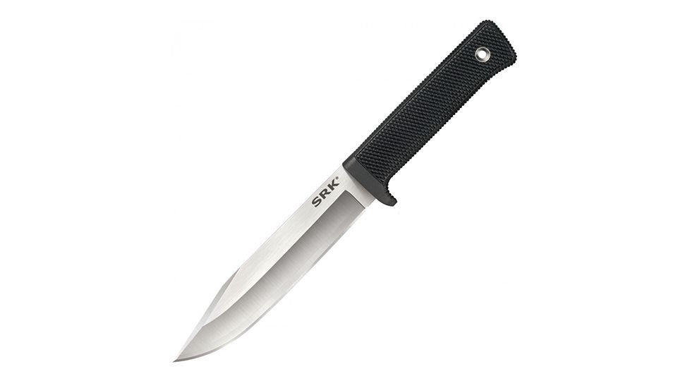 Cold Steel SRK 10.75 inch San Mai Fixed Blade Knife w/Kray-Ex Grip, Black/Silver, CS-35AN