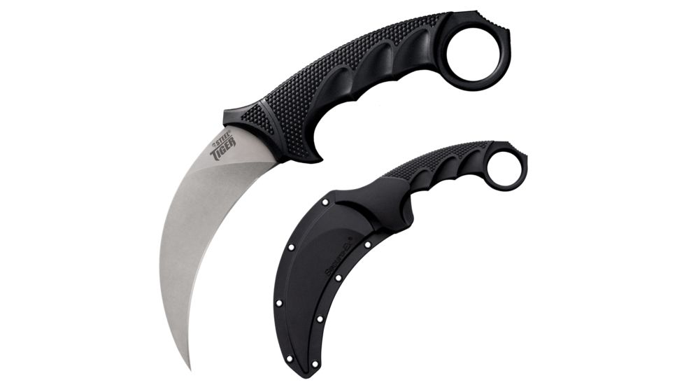 Cold Steel Tiger AUS 8A Knife, Black/Silver, 8 3/4in, CS-49KST