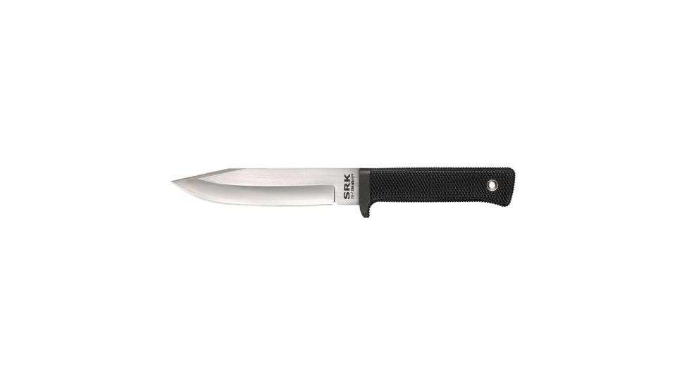 Cold Steel Survival Rescue Fixed Blade Knife, Black Kraton Handle, Plain, CS-38CSM