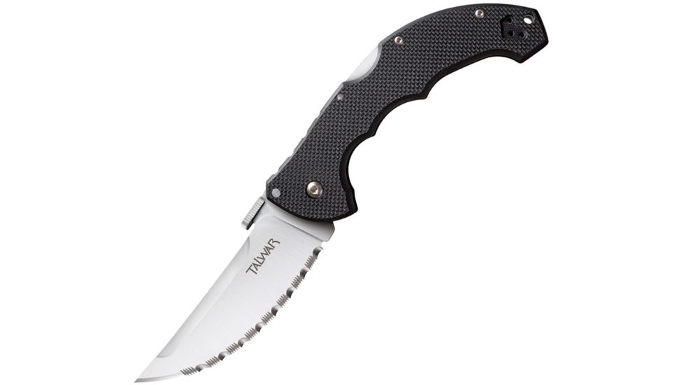 Cold Steel Talwar Serrated Folding Knife,3.75in,Satin,Black,G10 Handle CS21TCTLS
