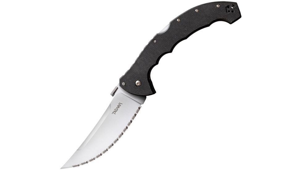 Cold Steel Talwar Serrated Folding Knife,5.375in,Satin,Black,G10 Handle CS21TCTXLS