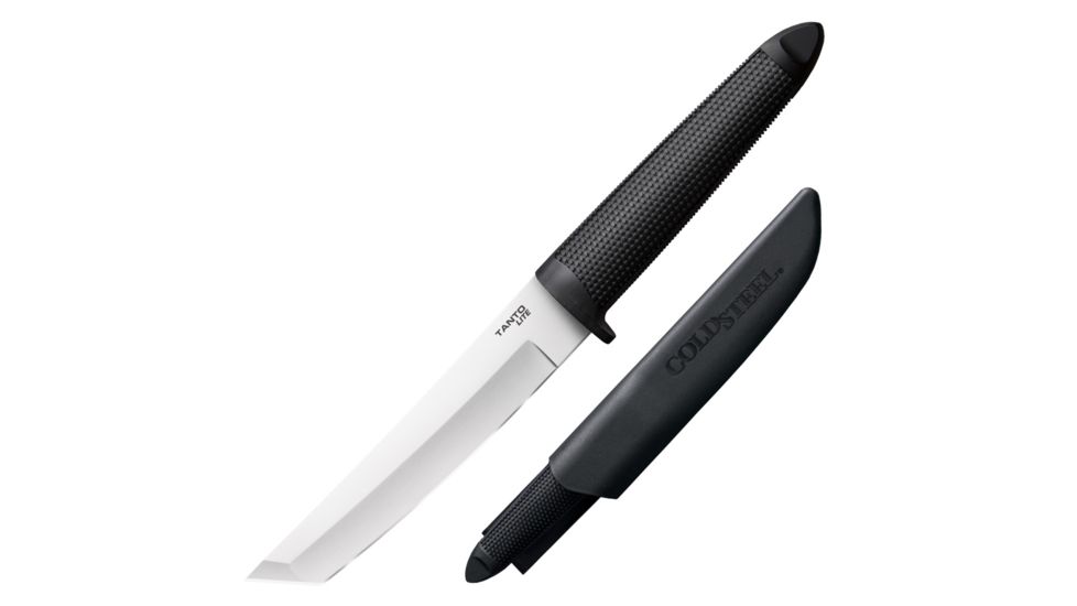 Cold Steel Tanto Lite Fixed Blade Knife, 6in, German 4116 Stainless Cryo Quenched Blade, Black Polypropylene Kray-Ex Handle, CS-20TL