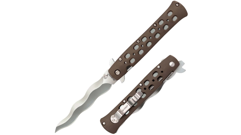 Cold Steel Ti-Lite Kris Linerlock Folding Knife, Flat Dark Earth Zy-Ex Handle, 4.75" closed, 4" Satin Finish AUS-10A Stainless Bl, CS-26SK4