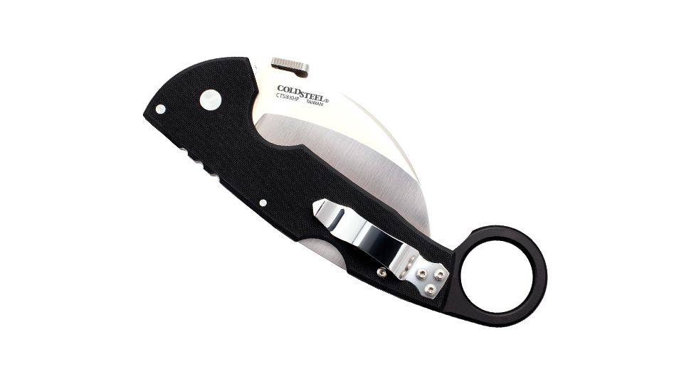 Cold Steel Tiger Claw Knife, 3in Serrated Blade, Black, CS-22KFS