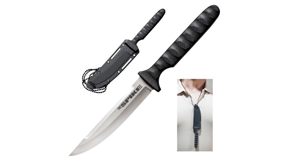 Cold Steel Tokyo Spike, Black Faux G-10 Handle, Plain Edge w/ Sheath, CS-53NHS