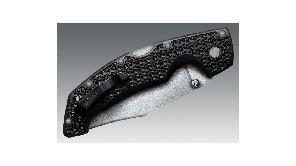 Cold Steel Voyager Folding Knife w/Griv-Ex Handle, 4in Clip Point Smooth Blade, Black, CS-29TLCC