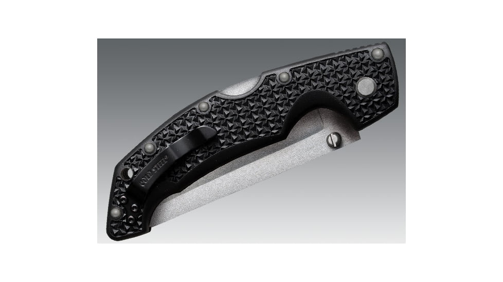 Cold Steel Voyager Folding Knife w/Griv-Ex Handle, 4in Tanto Smooth Blade, Black, CS-29TLCT