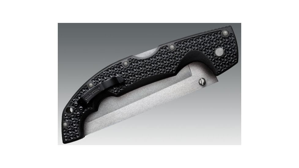 Cold Steel Voyager Folding Knife w/Griv-Ex Handle, 5.5in Tanto Smooth Blade, Black, CS-29TXCT