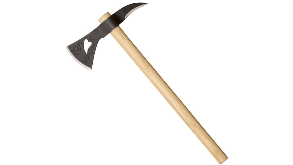 Cold Steel Weeping Heart Hawk, Drop Forged 1055 High Carbon Steel Blade, Wood, American Hickory Handle, 22in, CS-90AWH