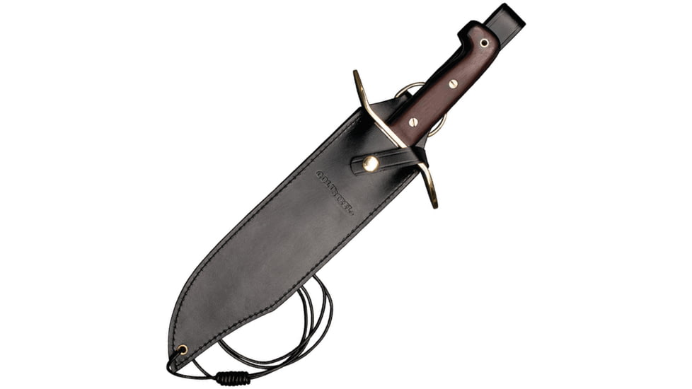 Cold Steel Wild West Bowie Knife, 16in Overall, 10.75in Satin 1095HC Steel Blade, Rosewood Handle, Black Leather Belt Sheath, CHLT00006