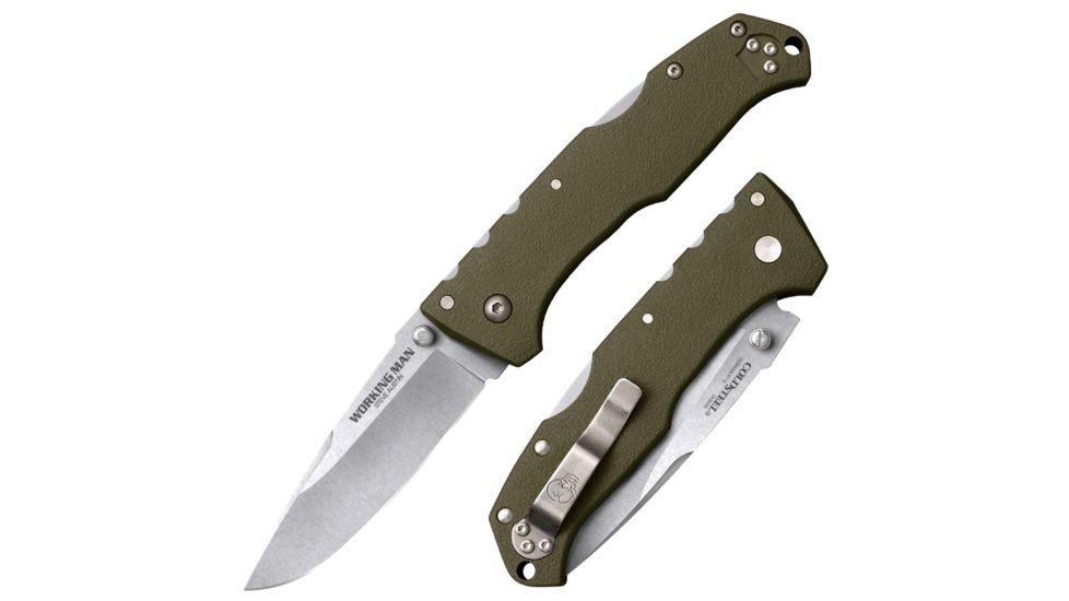 Cold Steel Working Man Knife, Green/Silver, 8in, CS-54NVG