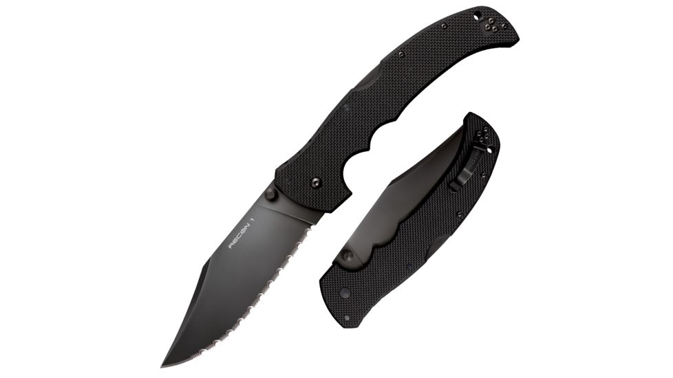Cold Steel Xl Recon 1 Clip Point Serrated Edge, Carpenters Cts Xhp Alloy Steel w/ Dlc Coating, 5 1/2in Blade, 27TXLCCS