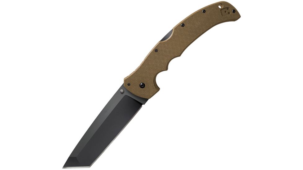 Cold Steel XL Recon 1 Tanto Point Folding Knife,5.25in,Standard Edge,Tanto,Tan,G10 Handle CS27TXTVB
