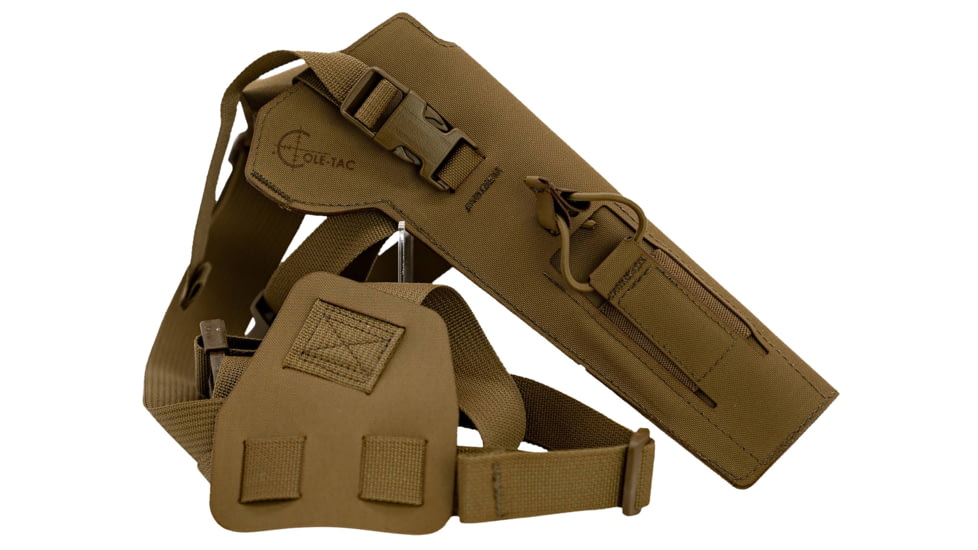 Cole-tac Varmint Wrangler Pistol Holder Chest Coyote Brown Left Hand, VW202