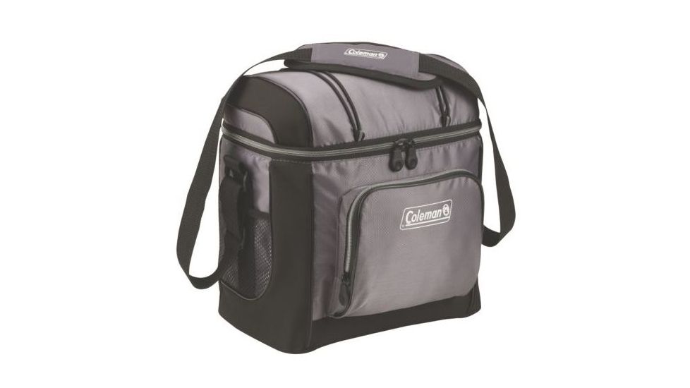 Coleman 16 Can Soft Cooler W/ Removable Hard Plastic Liner, Gray, 11.81 x 6.69 x 11.81 in 3000001312