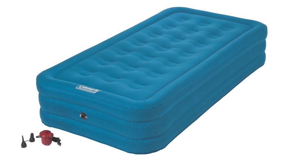 Coleman Airbed Double High Dura Plus Air Mattress W/ 120V Pump Combo, Supports up to 300 lbs, Twin, Blue 2000018323