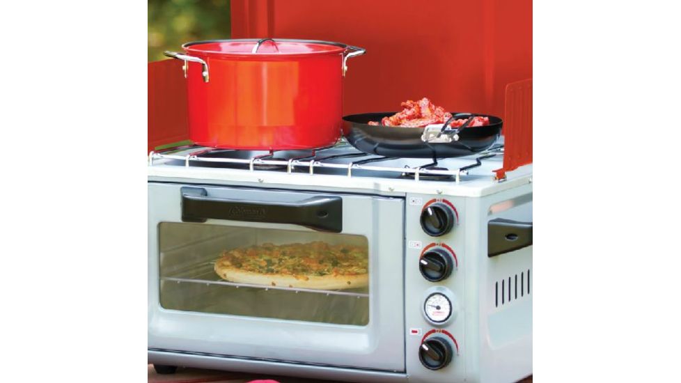 Coleman Camp Propane Stove/Oven Combo, Red 2000020944