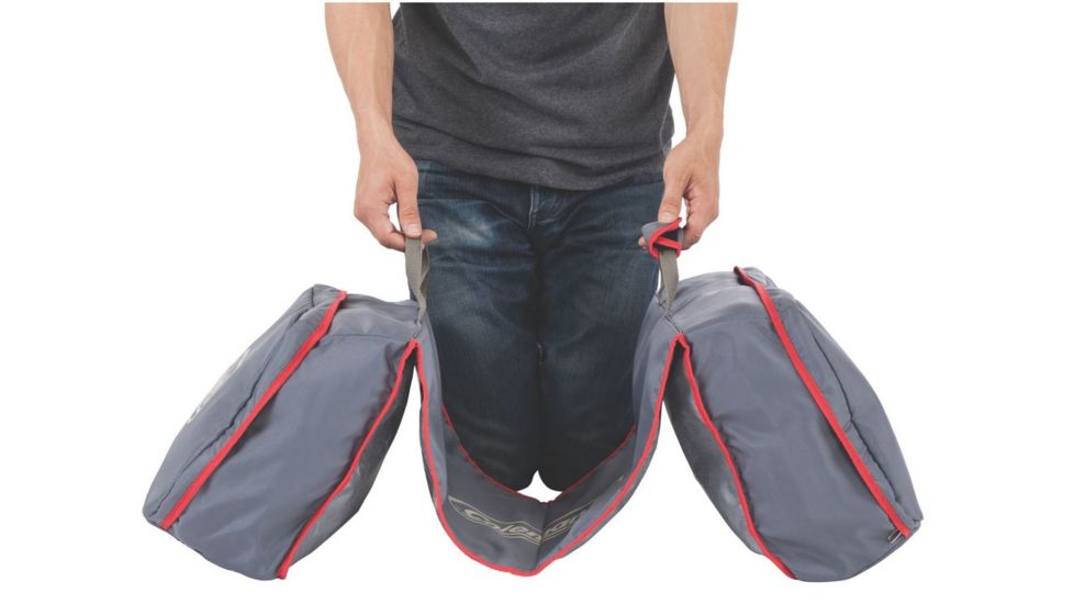 Coleman Carry-All Camp Mat, Storage Bag, Two Zippered Compartments, Gray / Red 2000019396