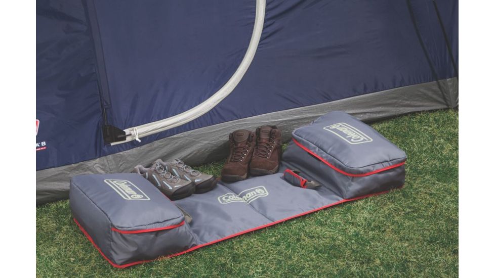 Coleman Carry-All Camp Mat, Storage Bag, Two Zippered Compartments, Gray / Red 2000019396