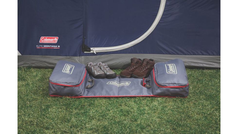 Coleman Carry-All Camp Mat, Storage Bag, Two Zippered Compartments, Gray / Red 2000019396