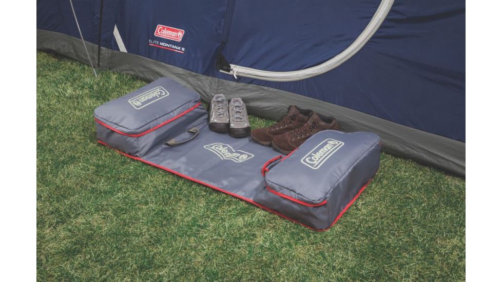 Coleman Carry-All Camp Mat, Storage Bag, Two Zippered Compartments, Gray / Red 2000019396