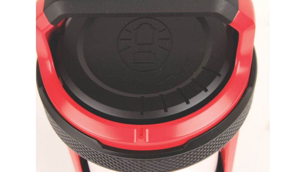 Coleman Conquer Spin 550L LED Lantern, 550 Lumens, 4-D Batteries, Red / Black 2000022328