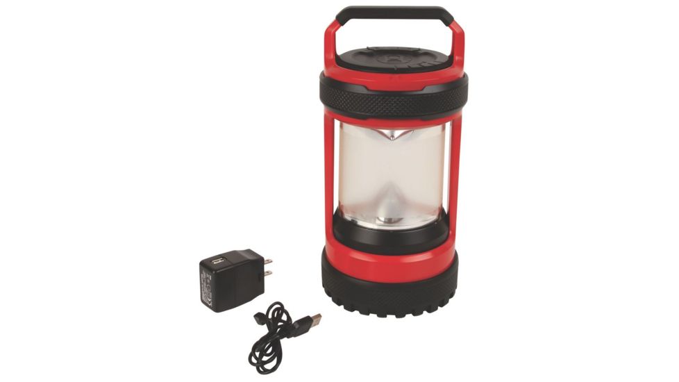 Coleman Conquer Spin 550L LED Lantern, 550 Lumens, Rechargeable Li-Ion Battery, Red / Black 2000025510