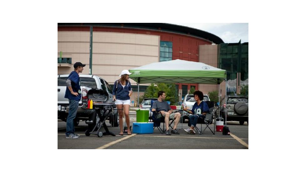 Coleman Instant Sun Shelter Canopy , Center Height 7 ft 4 in, White / Green, 9 ft x 7 ft 2000012222