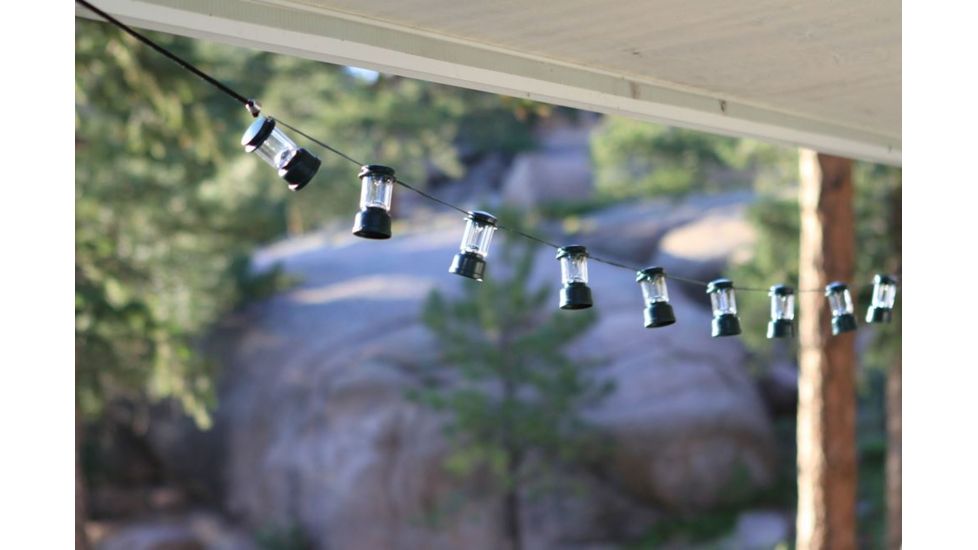 Coleman LED Lantern String Lights, String of 10 Lights, Up to 6 ft of String, 3-AA Batteries, Black 2000024165