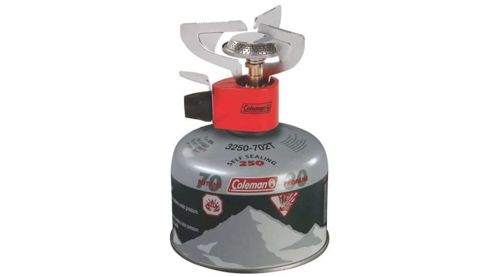 Coleman Peak1 Butane/Propane 1-Burner Backpacking Stove, 10,000 BTU, Match-Light Ignition, Red 2000020924