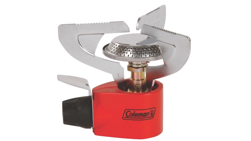 Coleman Peak1 Butane/Propane 1-Burner Backpacking Stove, 10,000 BTU, Match-Light Ignition, Red 2000020924