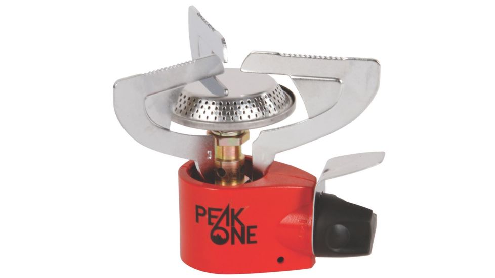 Coleman Peak1 Butane/Propane 1-Burner Backpacking Stove, 10,000 BTU, Match-Light Ignition, Red 2000020924