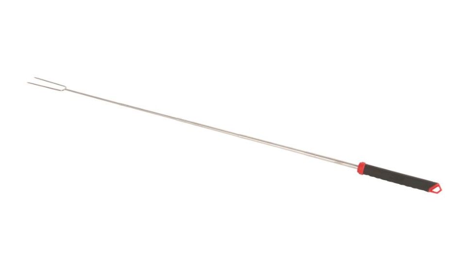Coleman Rugged Telescoping Cooking Fork, Stainless Steel, Handle Black / Red, Extends 14.2 in to 32.5 in 2000025207