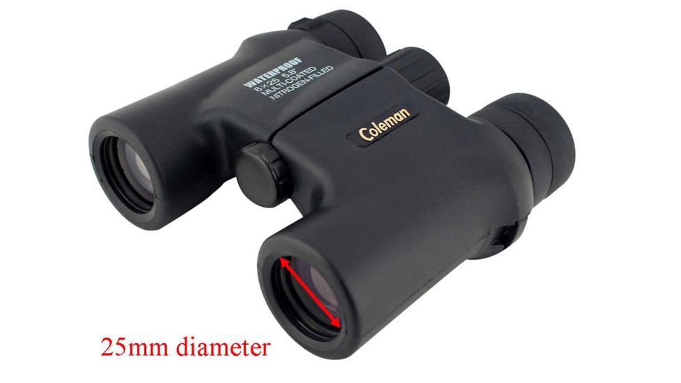 Coleman Signature 8x25 Waterproof Roof Prism Binoculars, Black CS825WP