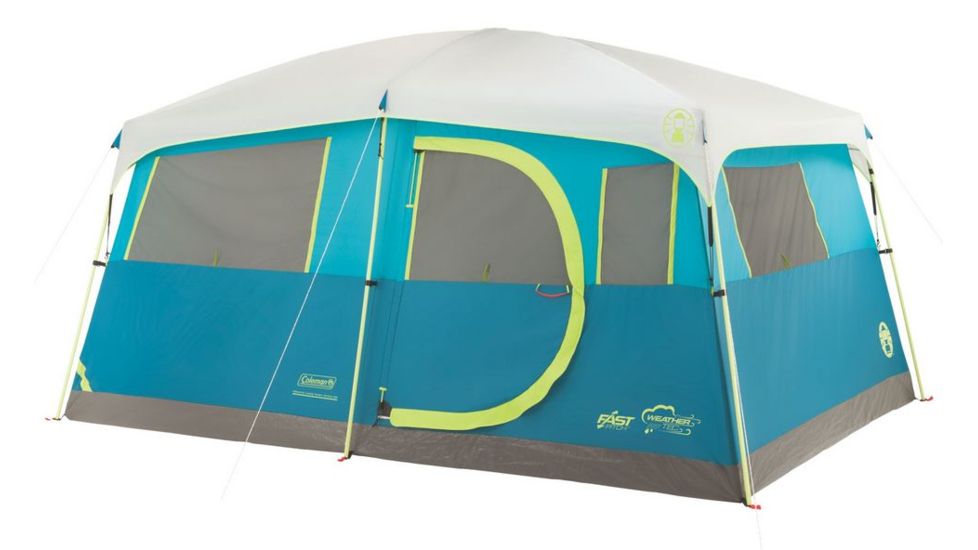 Coleman Tenaya Lake 8-Person Fast Pitch Cabin Tent W/ Closet, Blue, 13 x 9 ft 2000018088