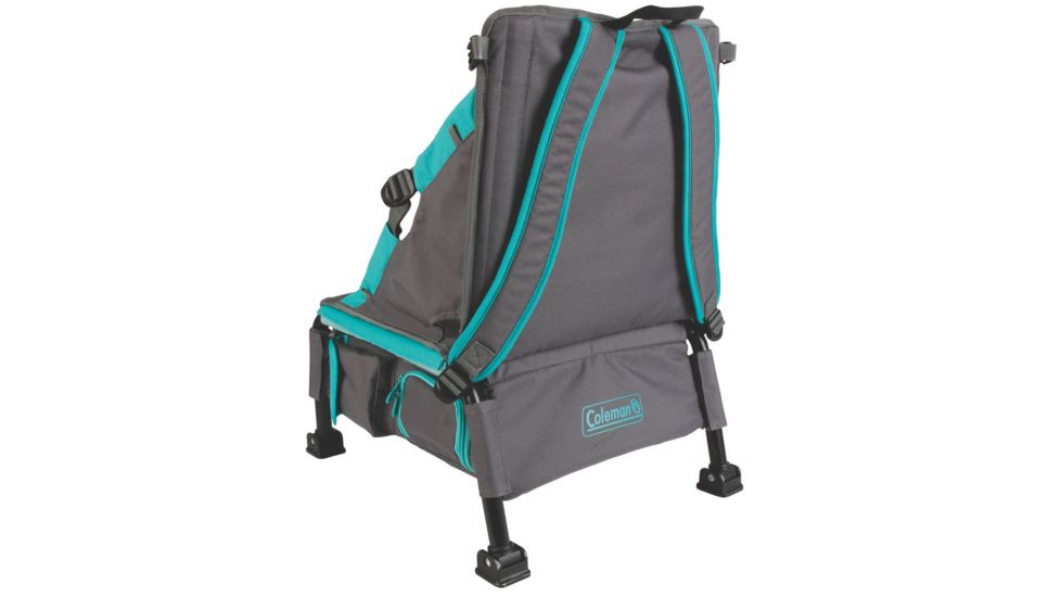 Coleman Treklite Cooler Pack Chair, Built-in 12 Can Cooler, Teal, 14.4 in Seat 2000020321